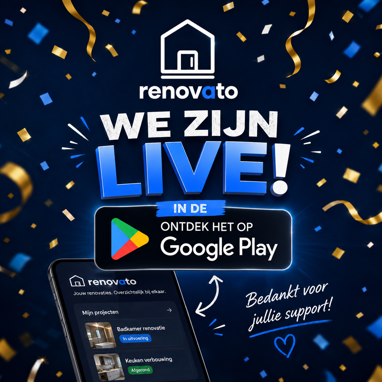 Renovato is live in de Google Play Store